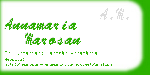 annamaria marosan business card